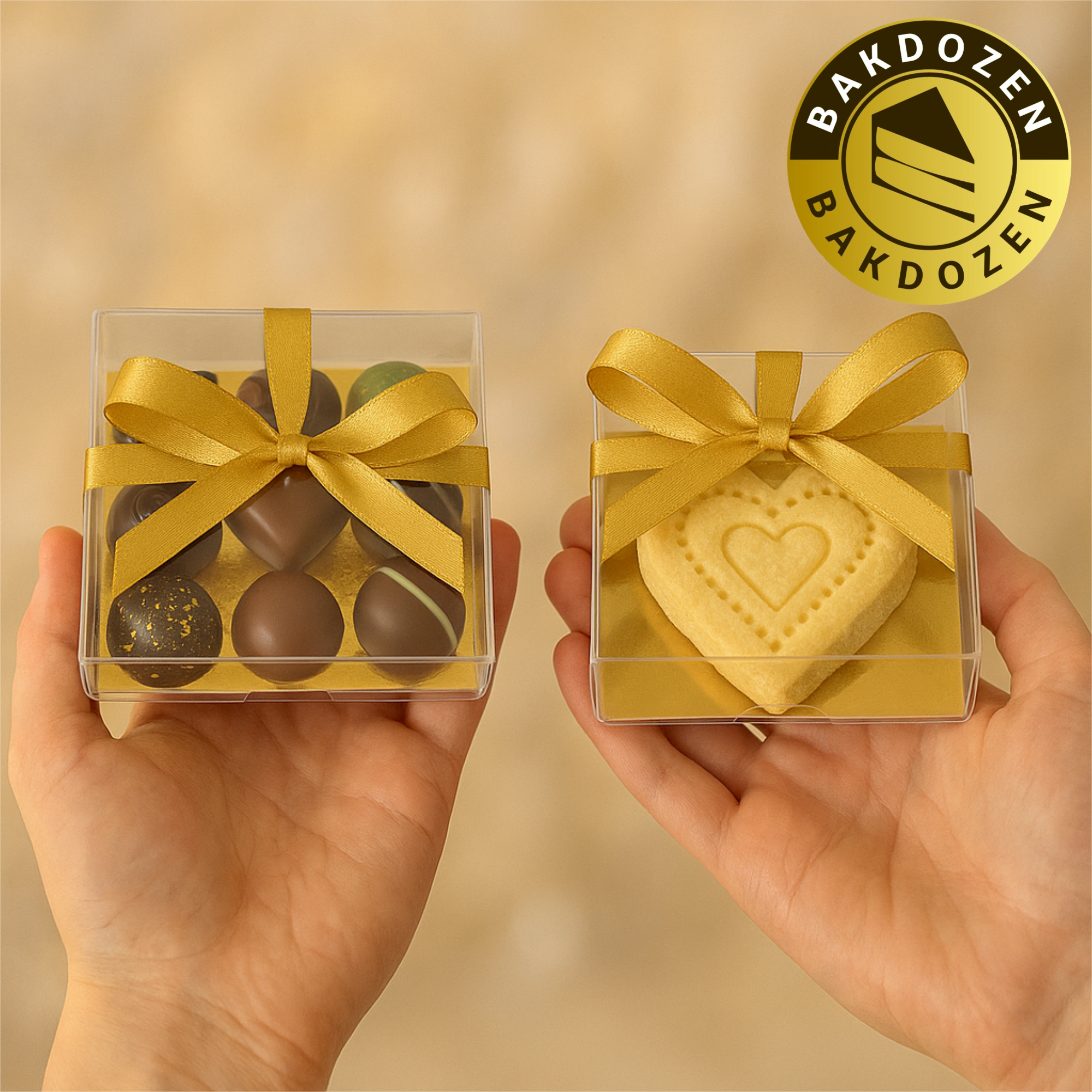 Transparent Mini Sweetbox with Gold Inlayer