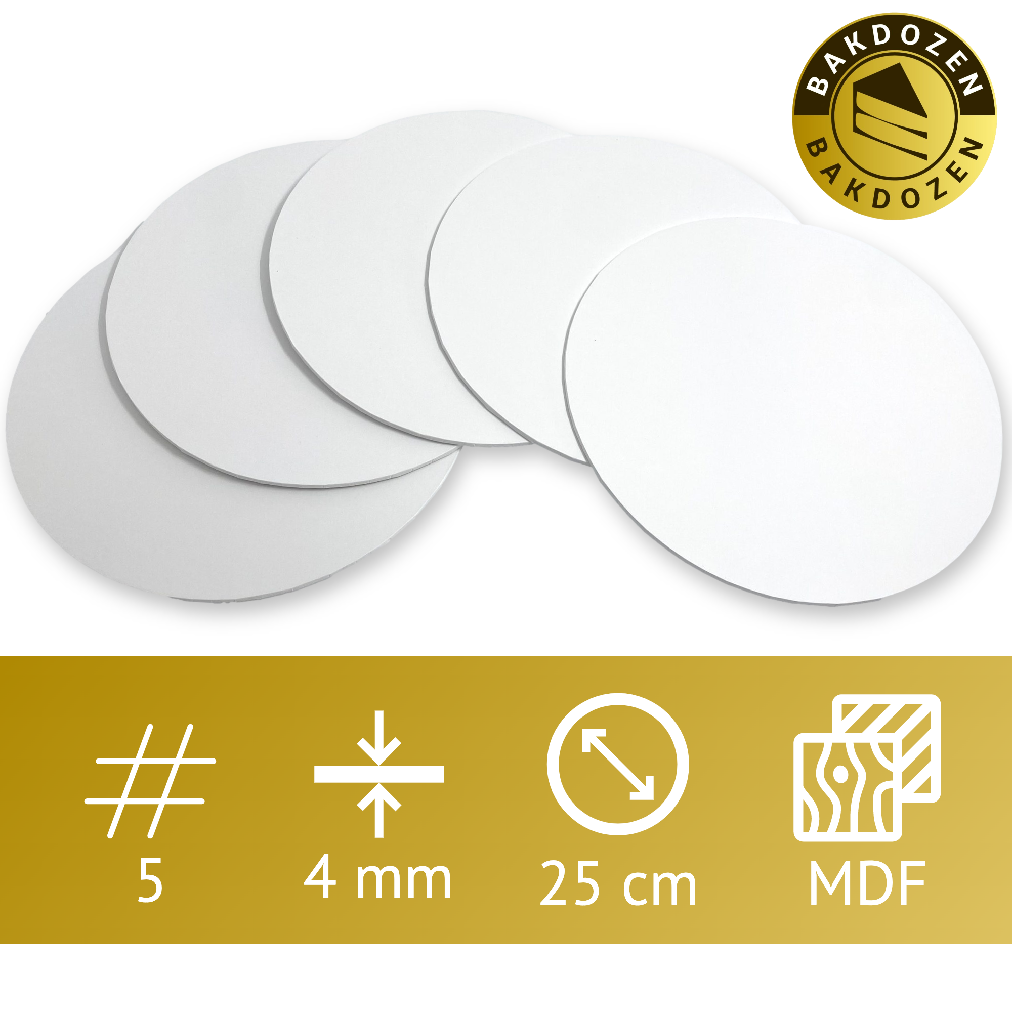 MDF Cake Board 10 inch white