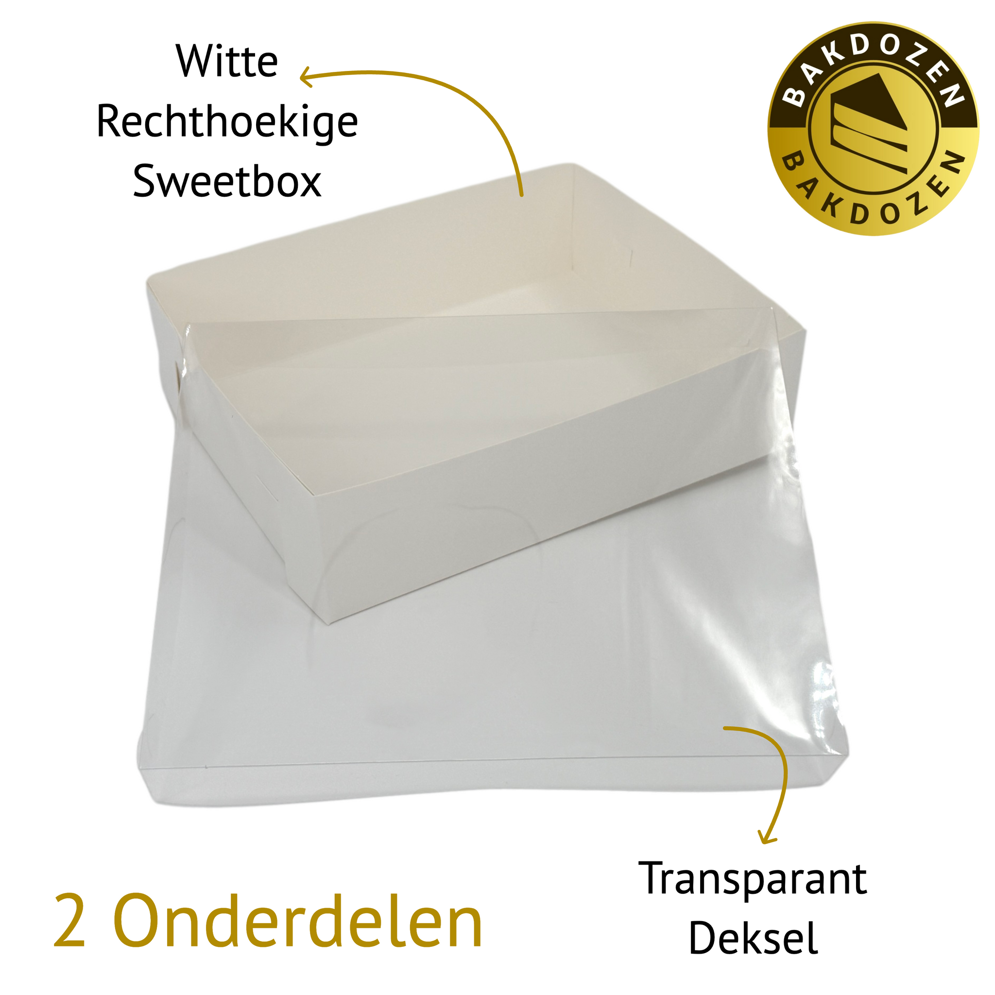 Sweetbox Wit - Rechthoekig - 25 x 20 x 7cm - Set van 25 stuks