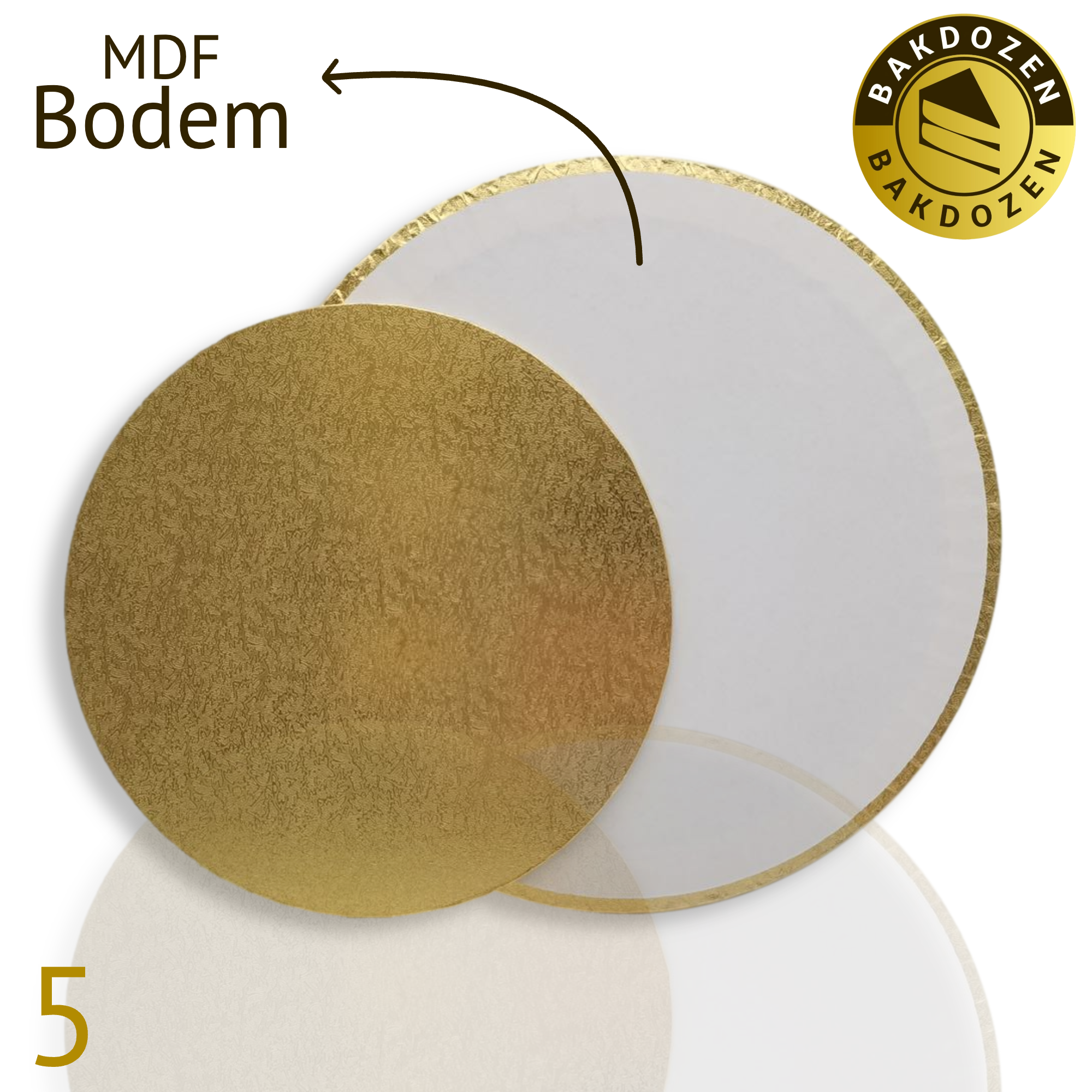 MDF Cakeboard 8 inch gold