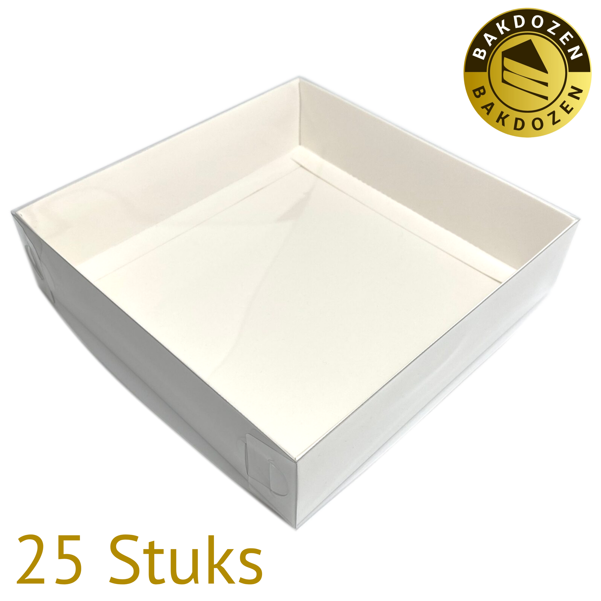 Witte Sweetbox met Transparante Deksel 25st