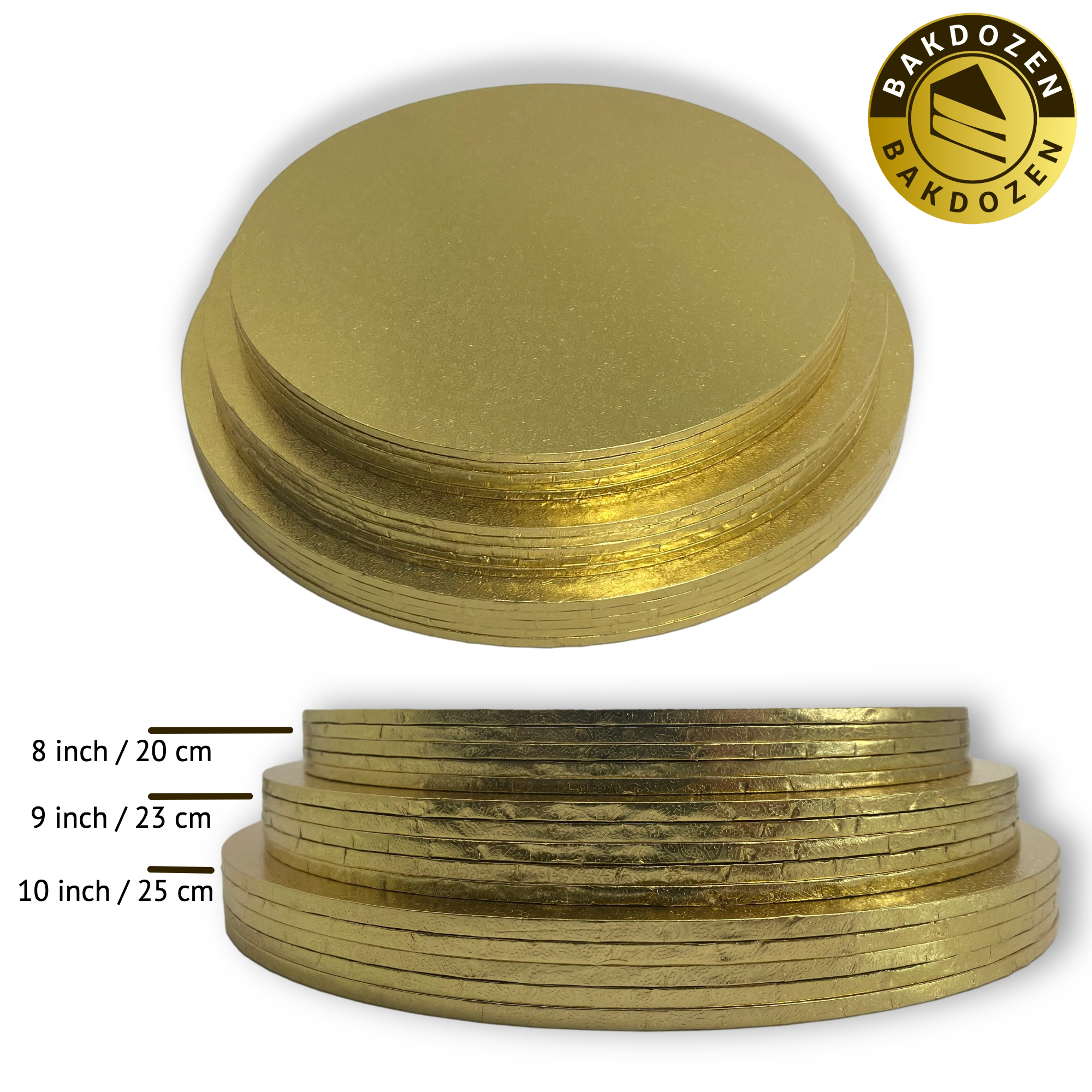 MDF Cake Board 10 inch Gold